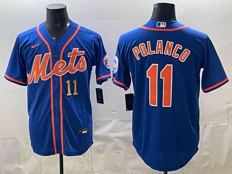 2026 Men Nike New York Mets #11 Polanco Blue Game MLB Jersey 07->->